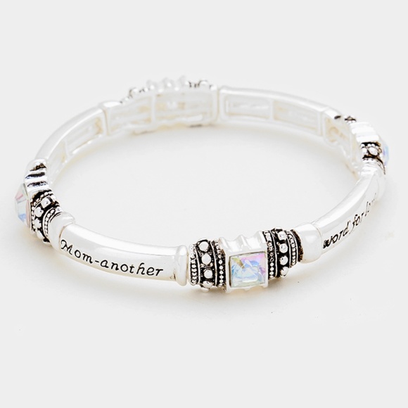 MOM - ANOTHER WORD FOR LOVE" CRYSTAL  BRACELET - Picture 2 of 2